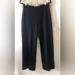 St. John Basics Santana Knit Wide Leg Pant Black Size 8